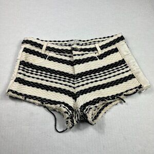 IRO Axano Tweed Shorts Striped Raw Frayed Hem Casual Parisian Textured Size 34 2